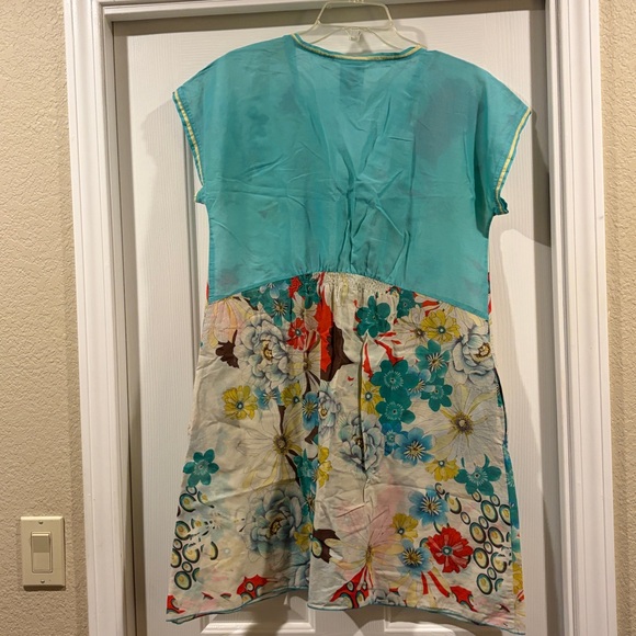 Johnny Was Multicolor Floral V-Neck Dress size S  great as bathing suit cover - Picture 3 of 5